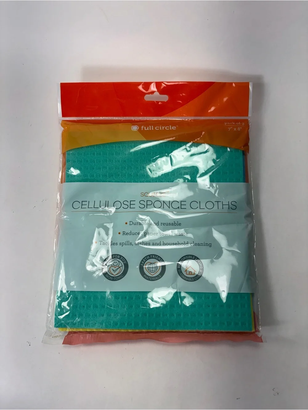 Full Circle Squeeze Cellulose Sponge Cloths, Set of 3 NEW